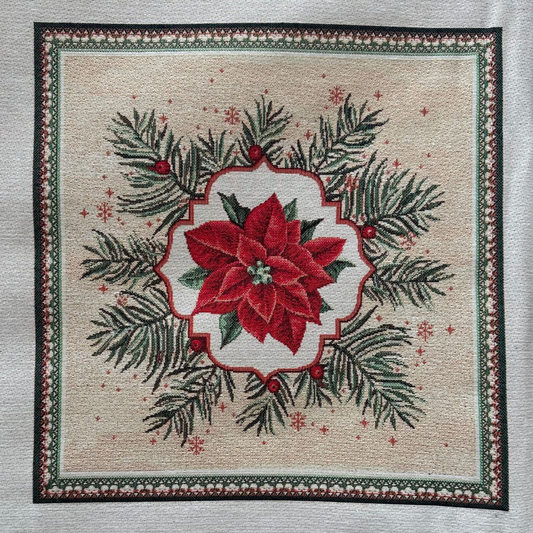 Tessuto Gobelin Natalizio 45x45cm Stella di Natale per Cuscini e Arredo Casa