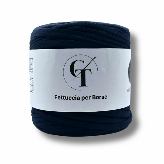 040 Blu Notte- Fettuccia per Borse all'Uncinetto - Eco Cotone 500g