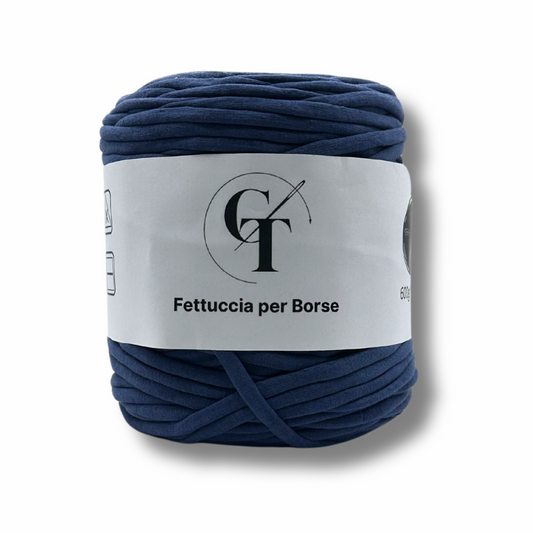 043 Blu- Fettuccia per Borse all'Uncinetto - Eco Cotone 500g