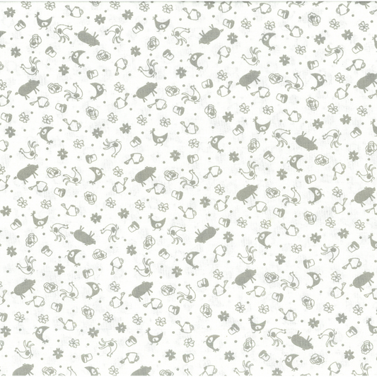 Animali Fattoria | Tessuto Cotonina Baby a Metraggio 140cm | 100% Cotone - Ideale per Cucito Creativo