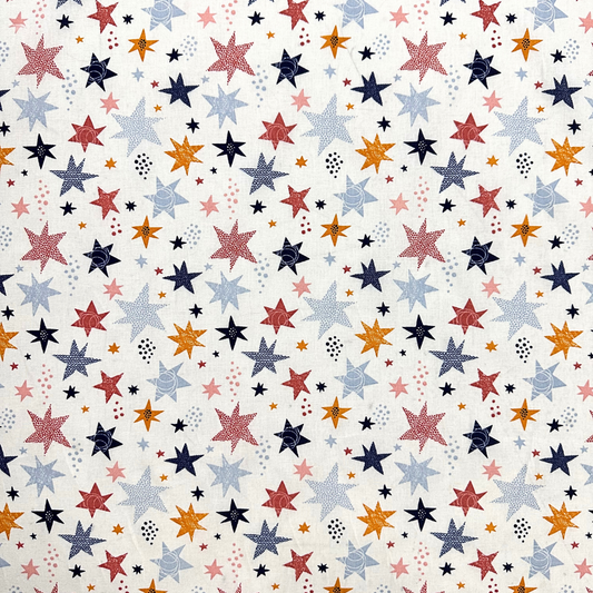 LGC891002 | Tessuto Cotonina Baby Stelline Rosa e Blu | 100% Cotone | Altezza 140 cm