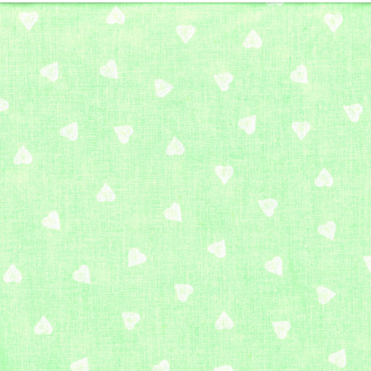 Cuoricini Bianchi | Tessuto Cotonina Baby a Metraggio 140cm | 100% Cotone - Ideale per Cucito Creativo