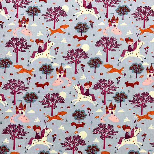 LGC087002 | Tessuto Cotonina Baby Unicorni | 100% Cotone | Altezza 140 cm