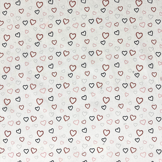 LGC498001| Tessuto Cotonina Baby Cuori | 100% Cotone | Altezza 140 cm