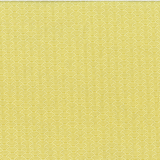 Ventagli Gialli | Tessuto Cotonina Fantasia a Metraggio | 100% Cotone | 140 cm Altezza