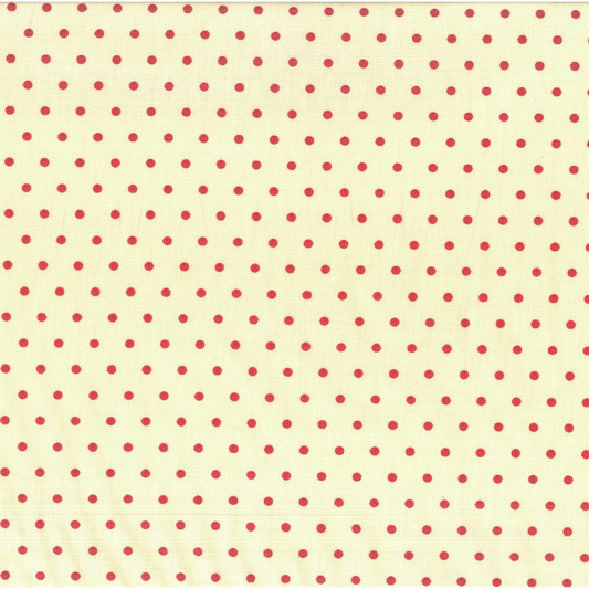 Pois Rossi | Tessuto Cotonina Fantasia a Metraggio | 100% Cotone | 140 cm Altezza