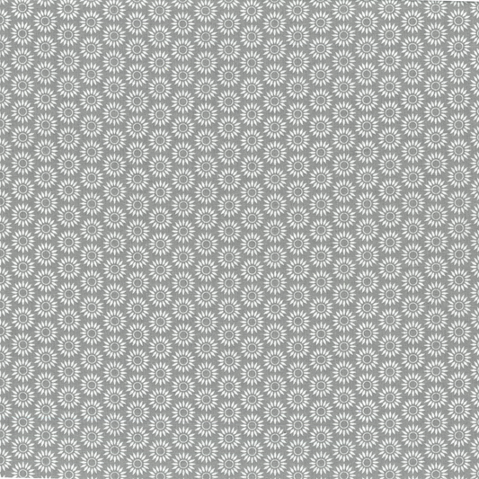 Girasoli  Grigi | Tessuto Cotonina Fantasia a Metraggio | 100% Cotone | 140 cm Altezza