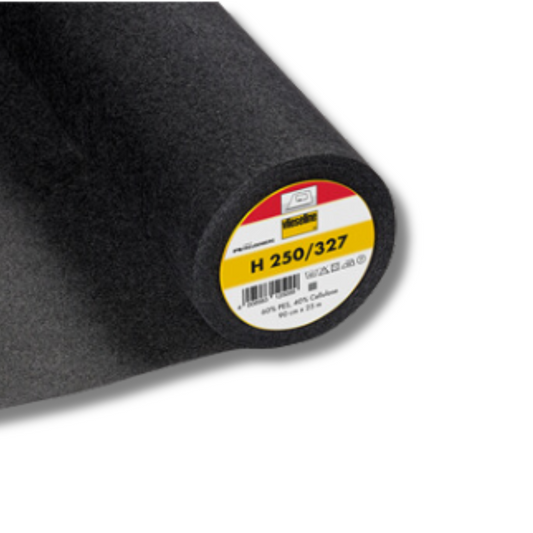 Interfodera Termoadesiva H250 Vlieseline |  Altezza 90 cm | Nera | Ideale per Girovita Sagomati
