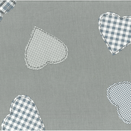 Cuori Country | Tessuto Cotonina Fantasia a Metraggio | 100% Cotone | 140 cm Altezza