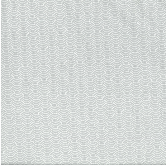 Ventagli Grigi | Tessuto Cotonina Fantasia a Metraggio | 100% Cotone | 140 cm Altezza