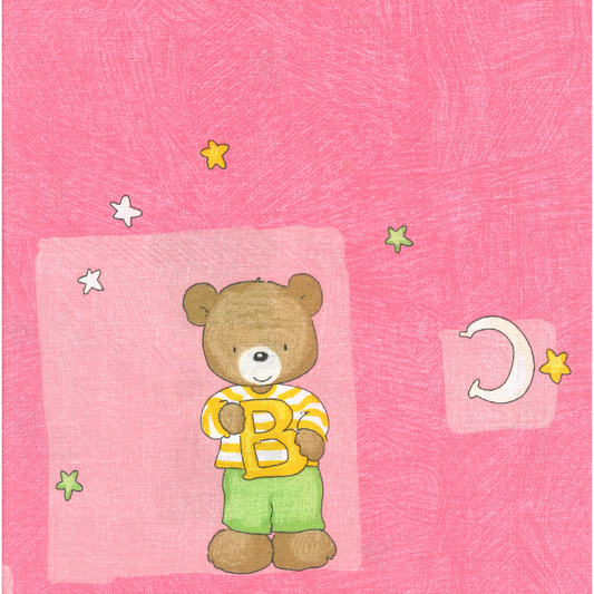 Orsetti e Lettere | Tessuto Cotonina Baby a Metraggio 280cm | 100% Cotone - Ideale per Cucito Creativo