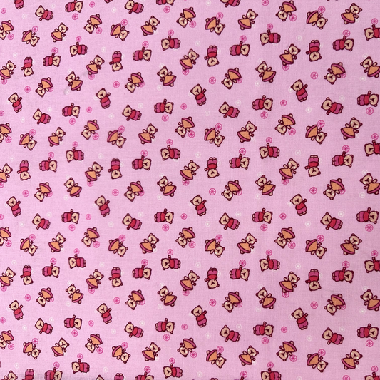 PIROVETTE | Tessuto Cotonina Baby Orsetti | 100% Cotone | Altezza 140 cm