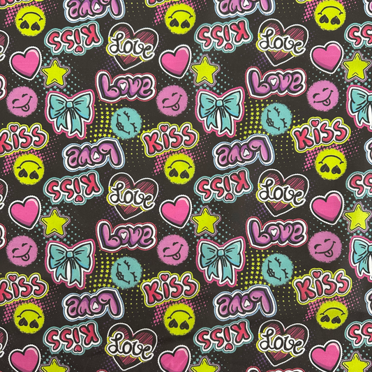 Tessuto Cotonina Kiss and Love | 100% Cotone | Altezza 140 cm