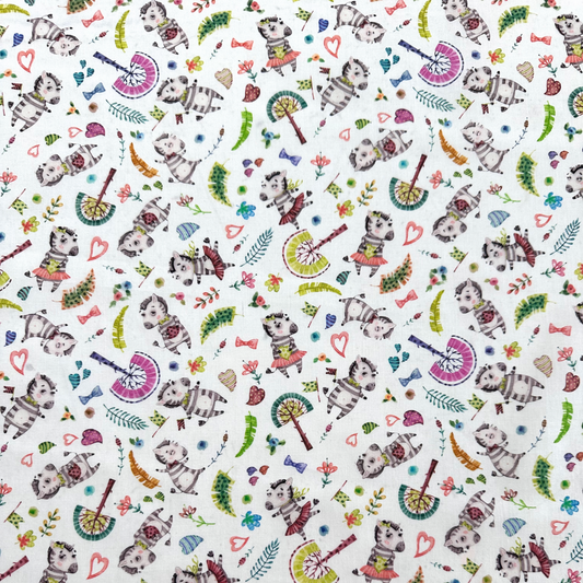 Tessuto Cotonina Baby Zebre | 100% Cotone | Altezza 140 cm