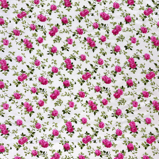 Tessuto Cotonina Roseto | 100% Cotone | Altezza 140 cm