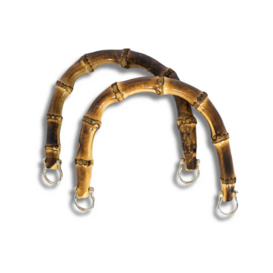 MA109 | Manico in Bamboo Naturale con Anelli Color Oro | Dimensioni 22x16 cm