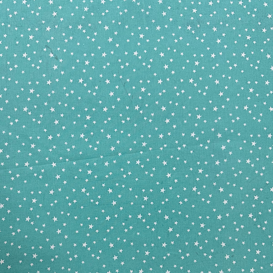 LSB159001 | Tessuto Cotonina Baby Stelline su Sfondo Verde Acqua | 100% Cotone | Altezza 140 cm
