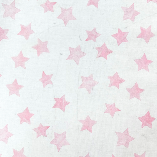 Tessuto Cotonina Baby Stelle Rosa | 100% Cotone | Altezza 140 cm