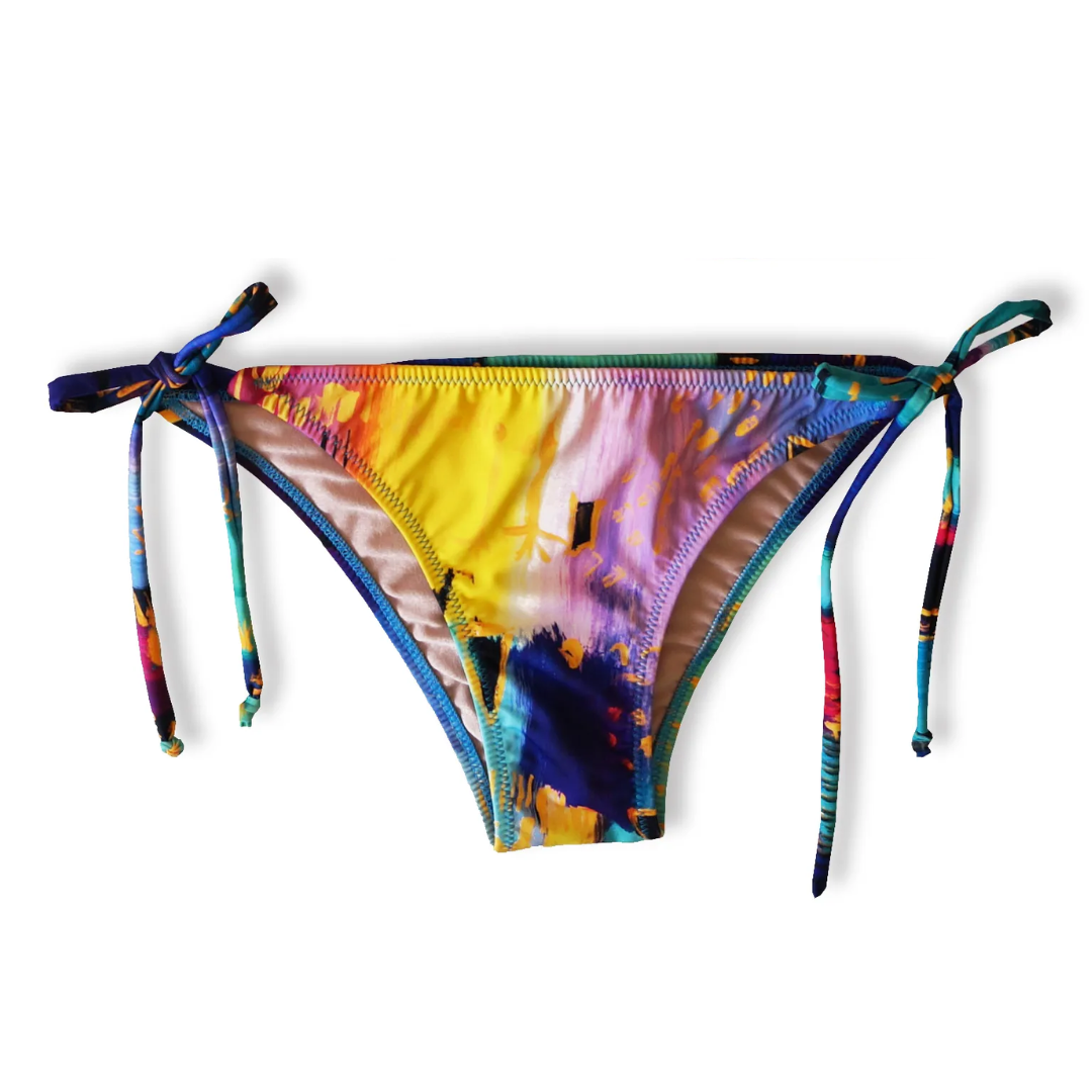Slip Bikini con Laccetti Fantasia "Il Viaggio di Orfeo" - Made in Italy