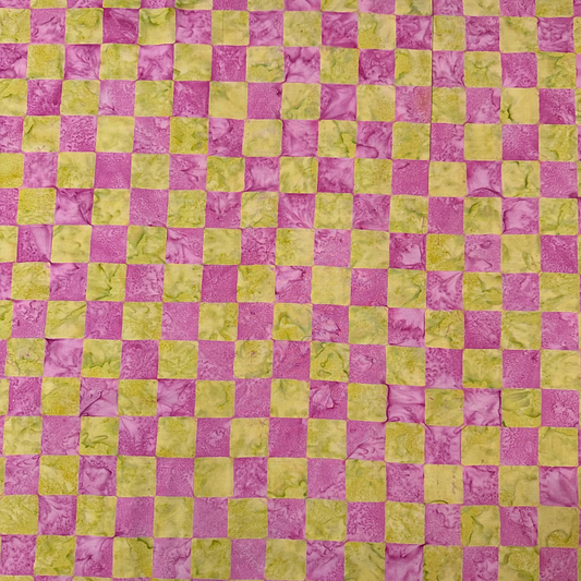 Tessuto Americano in Cotone 110 cm | Pink and Yellow Checkerboard