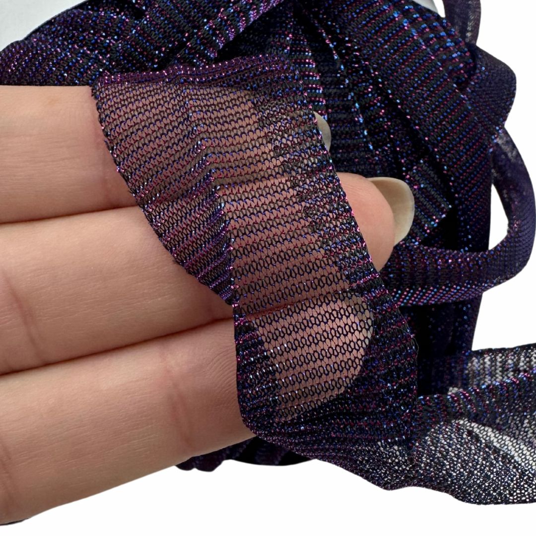 01  | Fettuccia in Tulle per Borse all’Uncinetto - 100g   | Viola