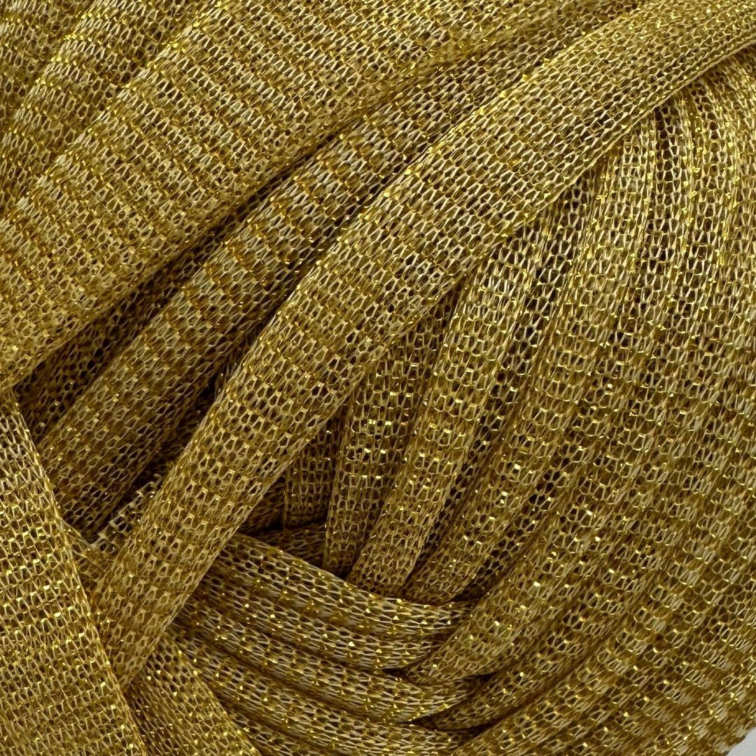 64  | Fettuccia in Tulle per Borse all’Uncinetto - 100g   | Oro