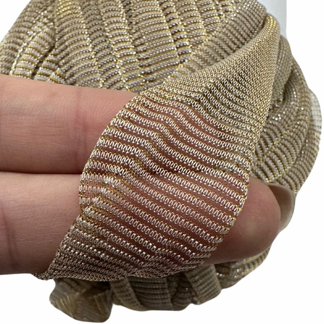 77  | Fettuccia in Tulle per Borse all’Uncinetto - 100g   | Beige