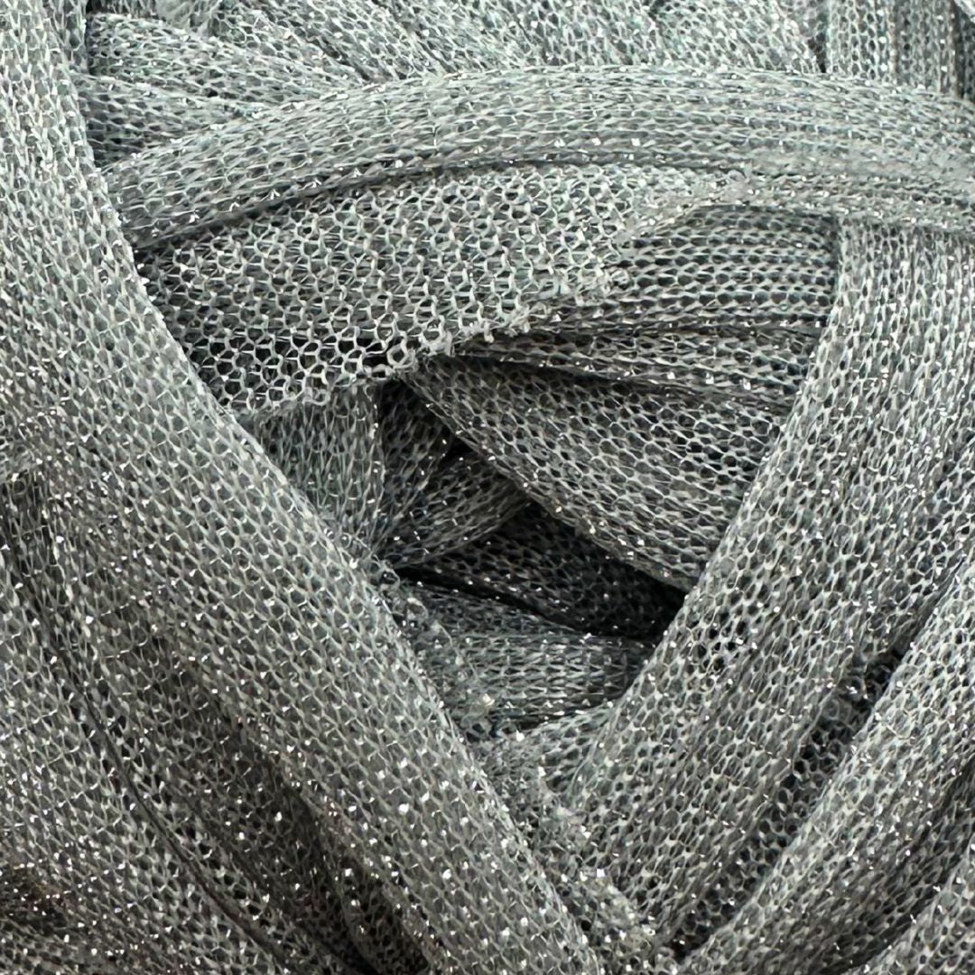 63  | Fettuccia in Tulle per Borse all’Uncinetto - 100g   | Grigio