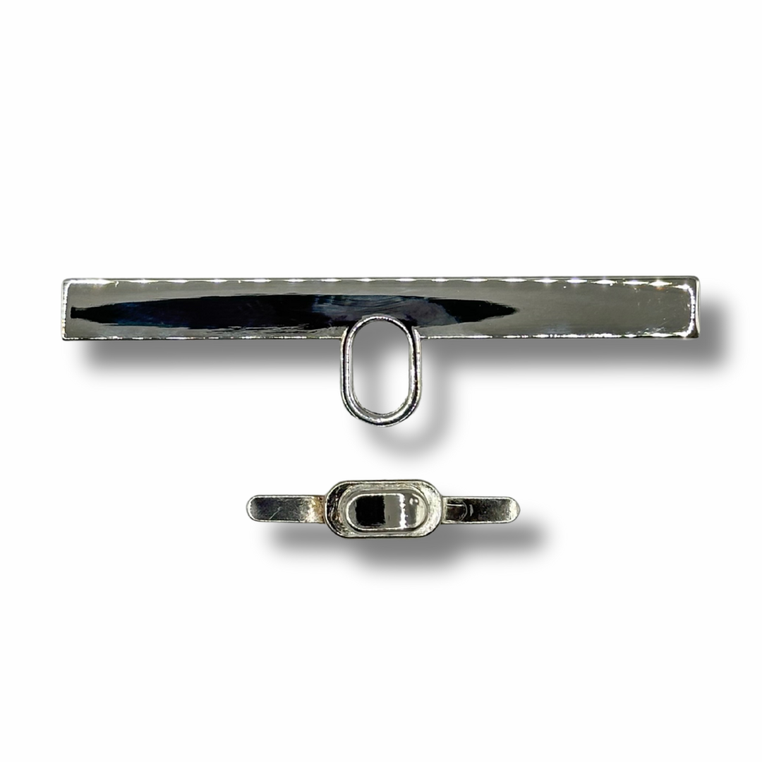 Chiusura Girello Rettangolare Argento 94x24mm per Borse