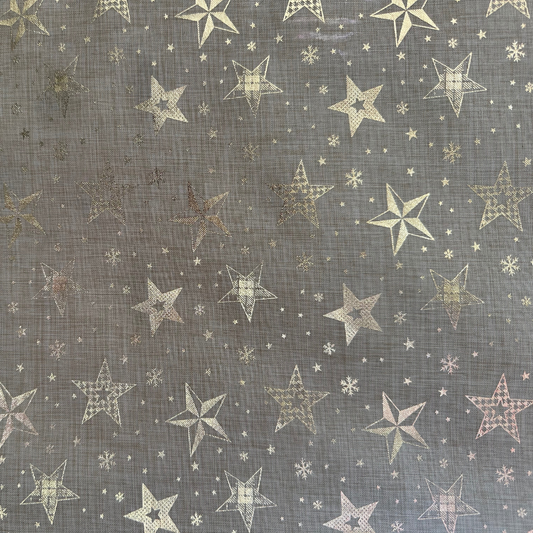 Tessuto Natalizio Stelle Dorate