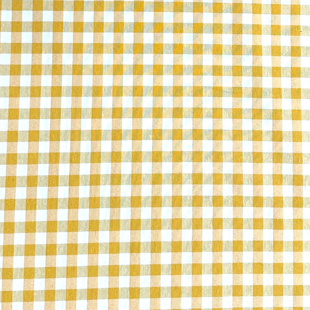 Tessuto Tinto in Filo Quadrettato Giallo 280 cm Cotone
