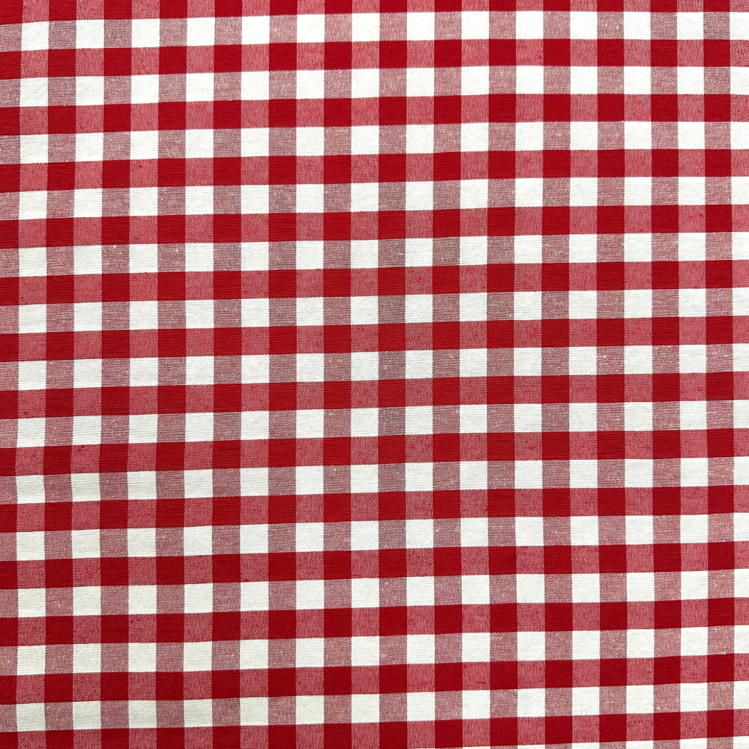Tessuto Tinto in Filo Quadrettato Rosso 280 cm Cotone