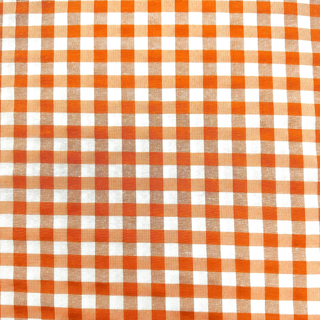 Tessuto Tinto in Filo Quadrettato Arancione 280 cm Cotone