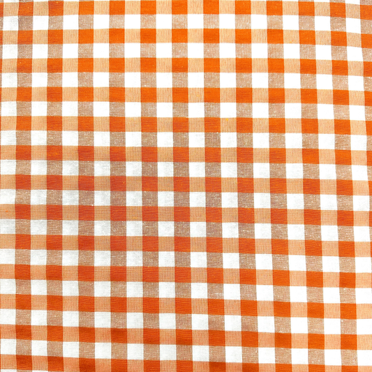Tessuto Tinto in Filo Quadrettato Arancione 280 cm Cotone