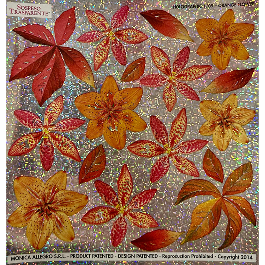 Pellicola Olografica Sospeso Trasparente Orange Flower – Monica Allegro