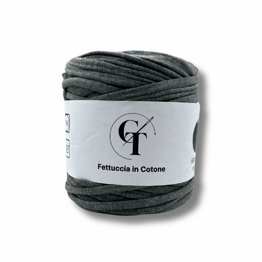 Fettuccia Cotone Elasticizzato Grigio Scuro per Borse Uncinetto