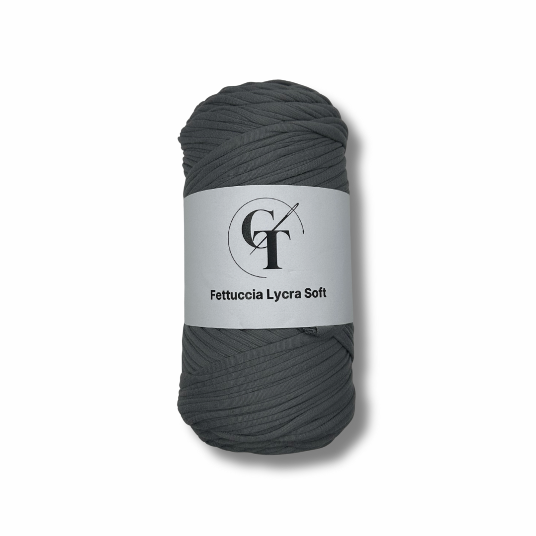 Fettuccia in Lycra Soft Grigio Intenso per Borse all’Uncinetto – 400g