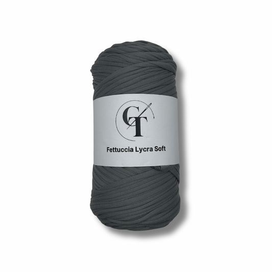 Fettuccia in Lycra Soft Grigio Intenso per Borse all’Uncinetto – 400g