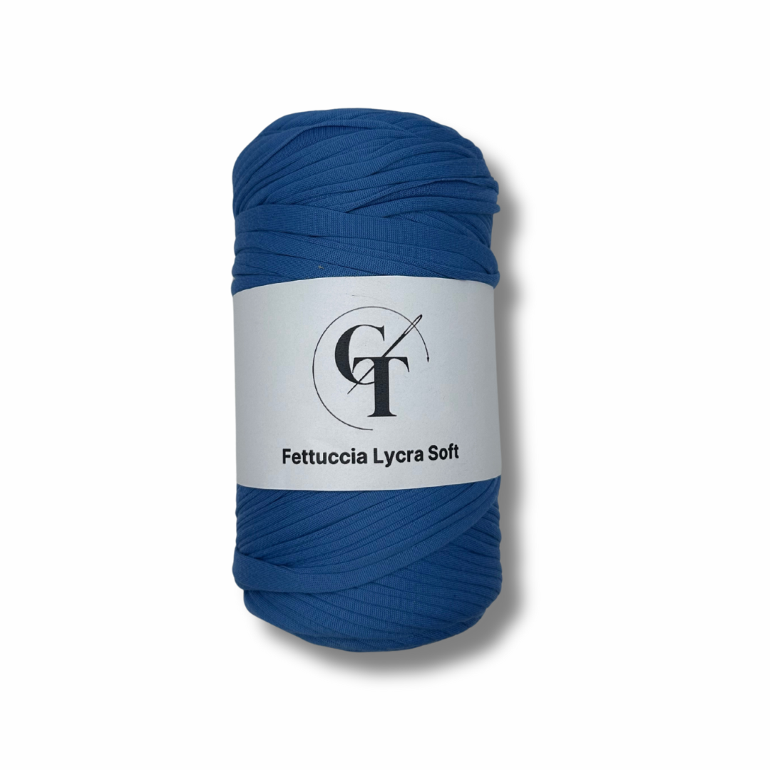 Fettuccia in Lycra Soft Blu Acciaio per Borse all’Uncinetto – 400g