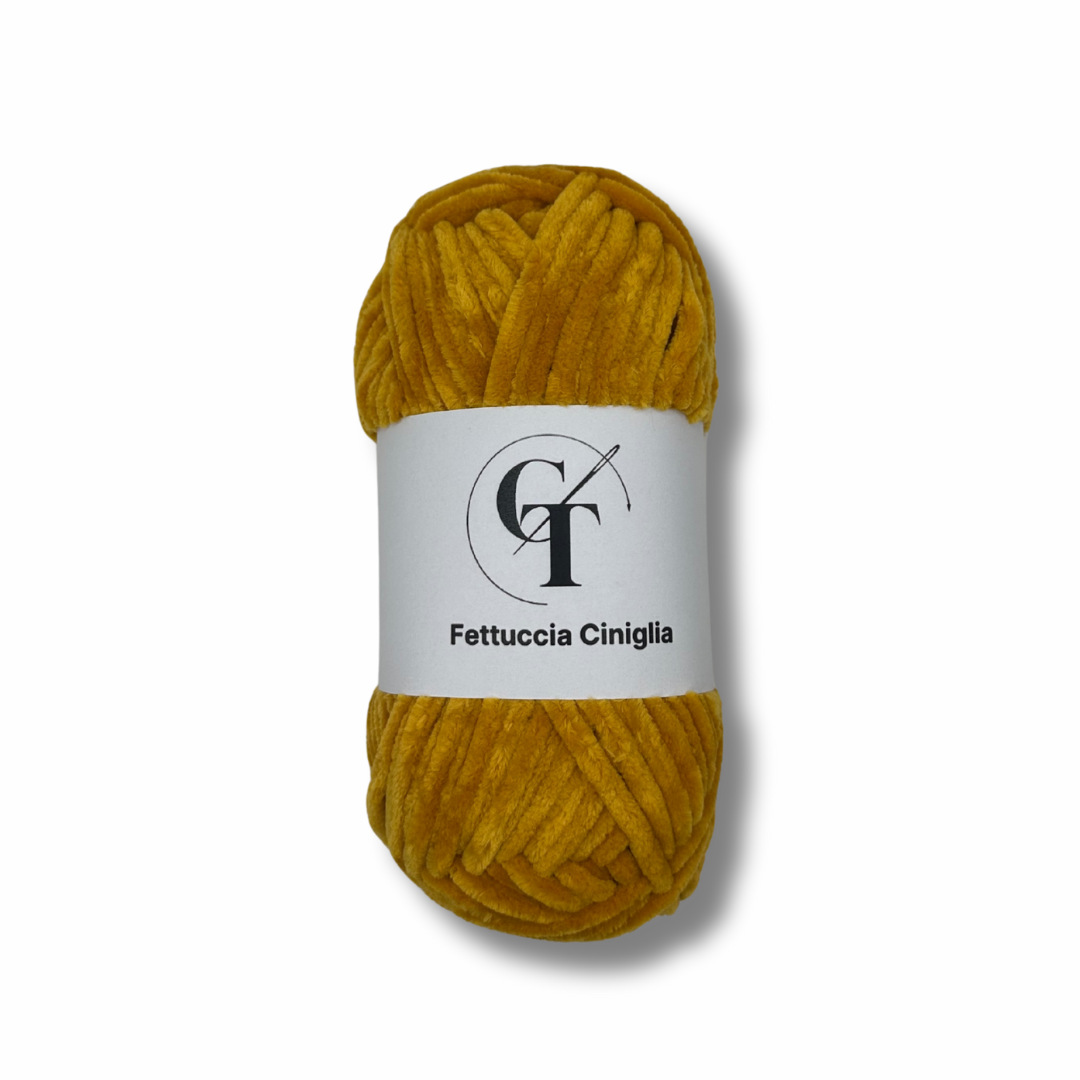Fettuccia Ciniglia Oro Giallo 100gr per Borse Uncinetto