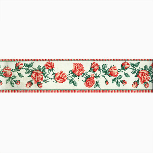 FA103R | Bordura in Tessuto 100% Cotone Rose Rosse