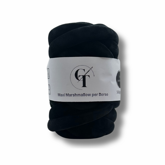 Filato Chunky Gigante in Velluto per Borse – Nero 500gr