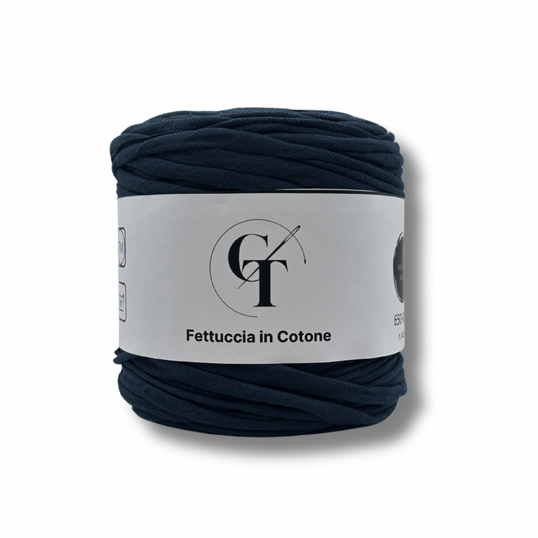 Fettuccia Cotone Elasticizzato Blu Notte per Borse Uncinetto